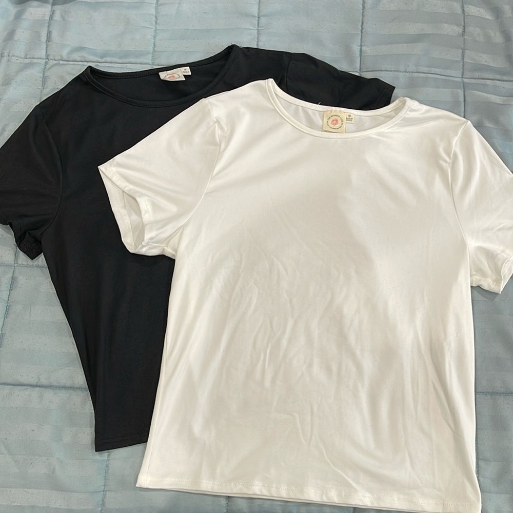 Live In The Moment Black and White Tops